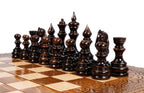 Classical Carved chess and backgammon set - angled view showing the craftsmanship