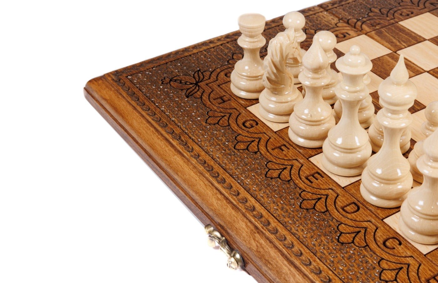 Classical Carved Wooden Chess Set & Backgammon 40 cm | 15.6" - Unumperfectus