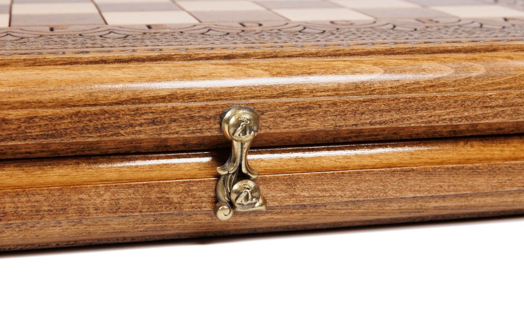 Classical Carved Wooden Chess Set & Backgammon 40 cm | 15.6" - Unumperfectus