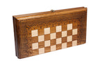Classical Carved chess and backgammon set in wood by Hrachya Ohanyan