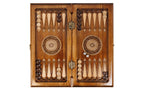 Classical Carved chess and backgammon set - side profile of the board