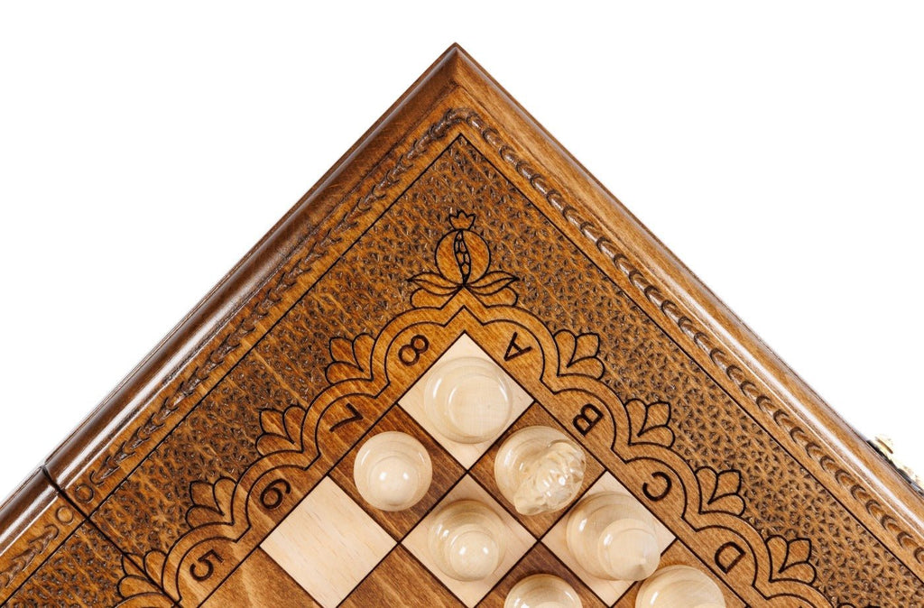 Classical Carved Wooden Chess Set & Backgammon 40 cm | 15.6" - Unumperfectus