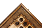 Carved chess and backgammon set - detail of the carved border
