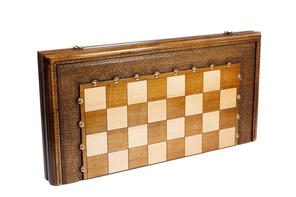 Wooden Carved Chess Board & Backgammon 60 cm | 23.6" - Unumperfectus