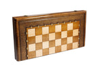 Carved chess and backgammon set - side profile of the board