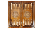 Carved chess and backgammon set - carrying case included