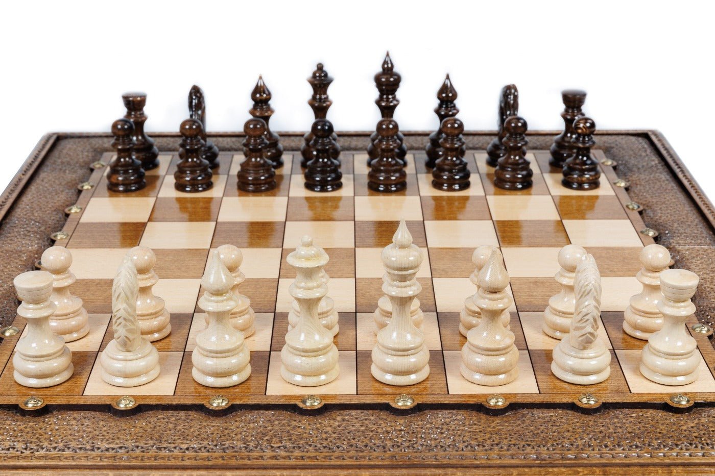 Wooden Carved Chess Board & Backgammon 60 cm | 23.6" - Unumperfectus