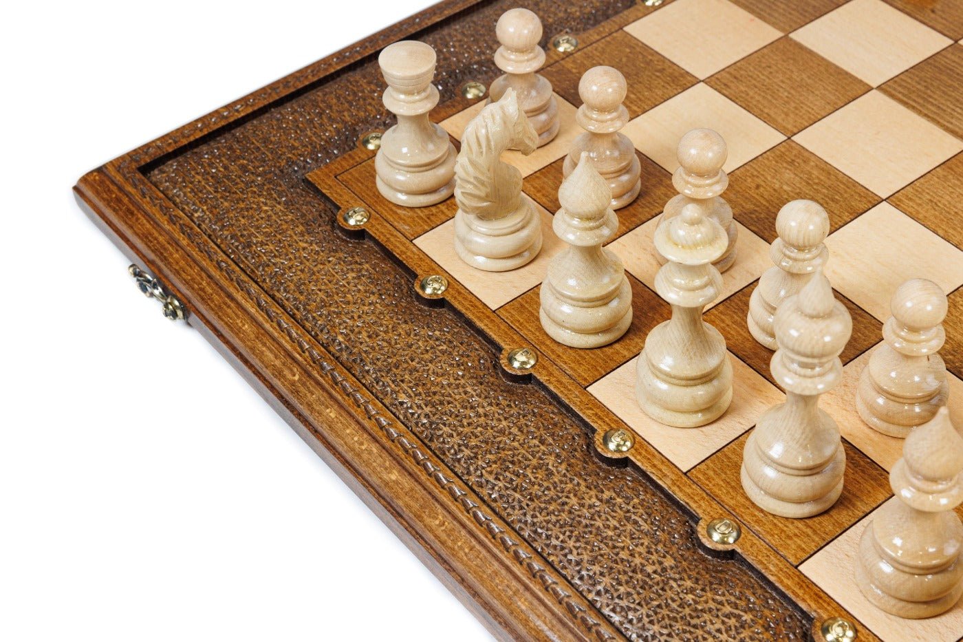 Wooden Carved Chess Board & Backgammon 60 cm | 23.6" - Unumperfectus