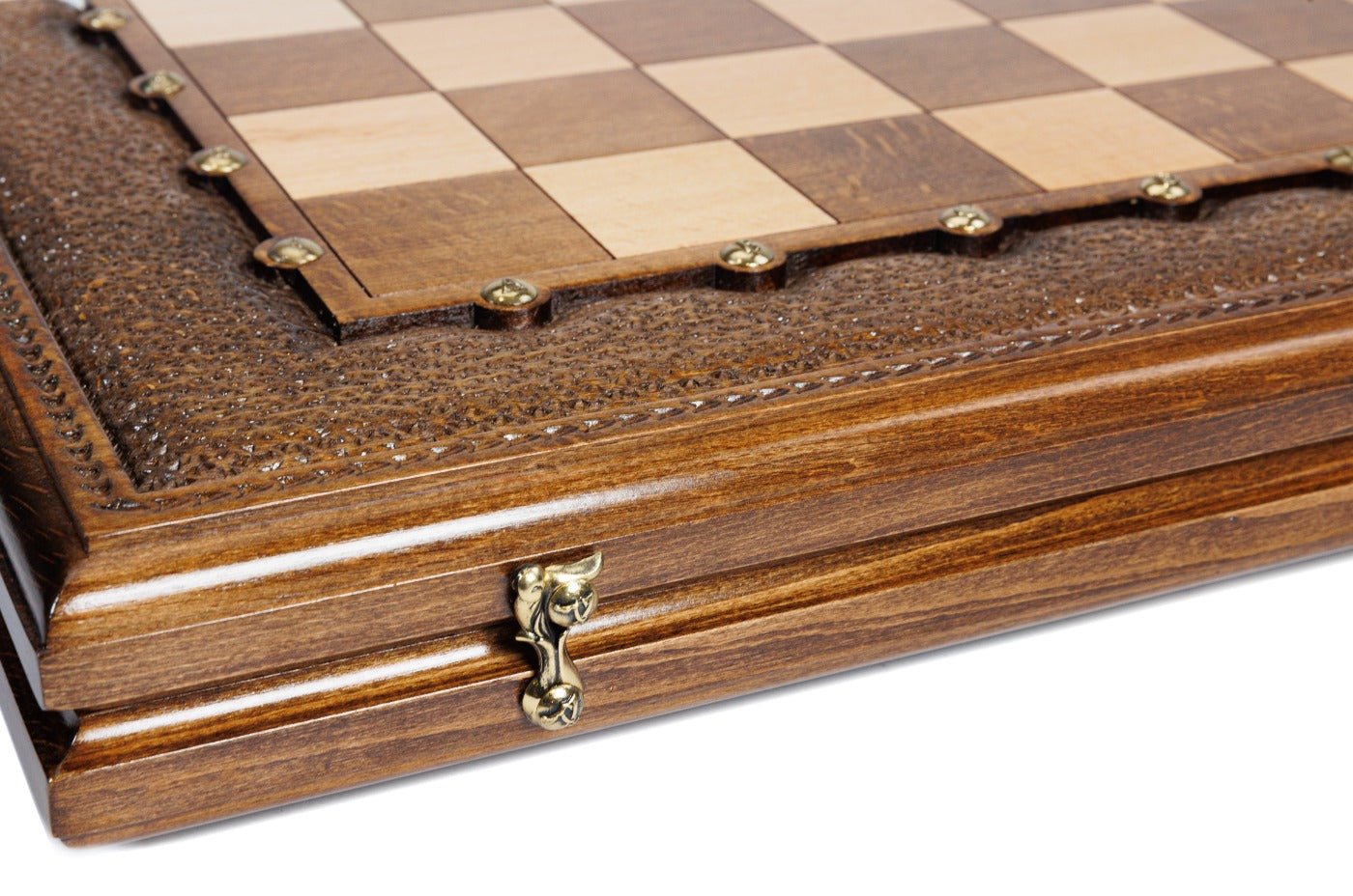 Wooden Carved Chess Board & Backgammon 60 cm | 23.6" - Unumperfectus