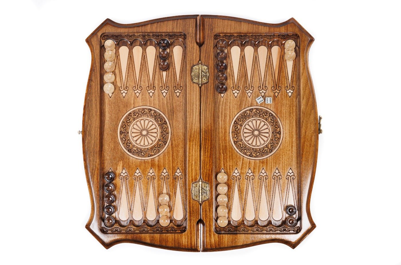 Wooden Carved Chess & Backgammon 50 cm | 19.7" - Unumperfectus
