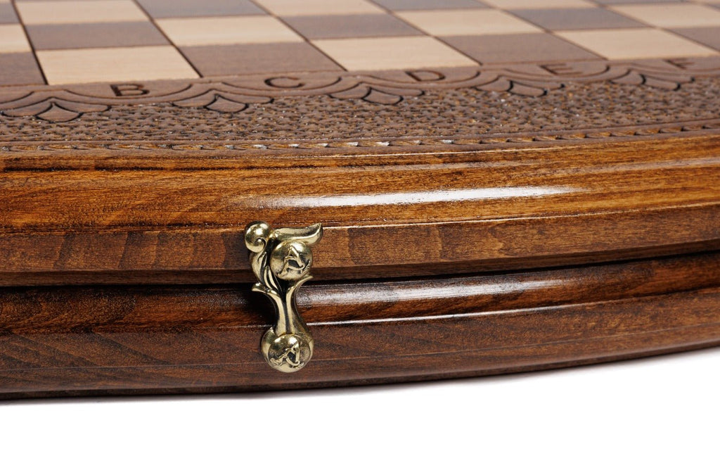 Wooden Carved Chess & Backgammon 50 cm | 19.7" - Unumperfectus