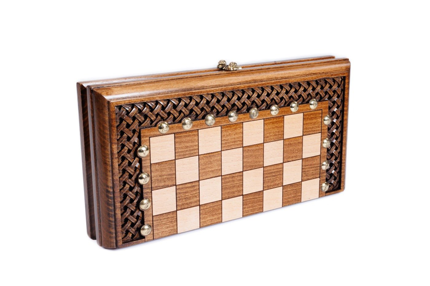 Wooden Carved Chess Set & Backgammon 30 cm | 11.8" - Unumperfectus