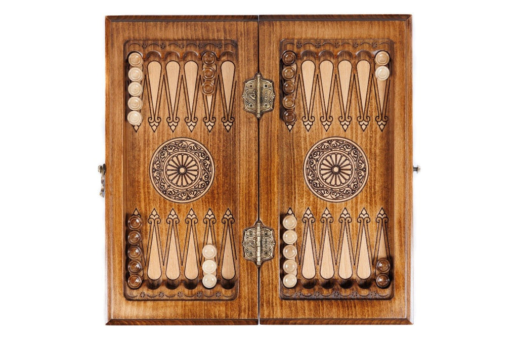 Wooden Carved Chess Set & Backgammon 30 cm | 11.8" - Unumperfectus