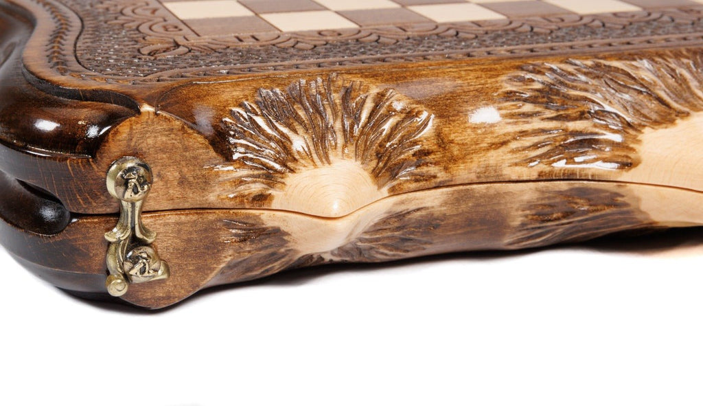Wooden Carved Chess Set & Backgammon 30 cm | 11.8" - Unumperfectus