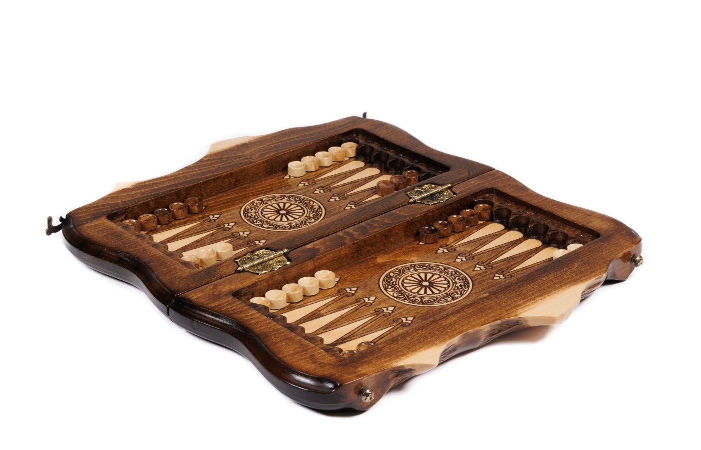 Premium luxury wooden chess set with Armenian Mount Ararat artistic outline