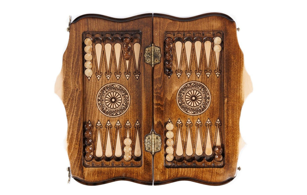 Wooden Carved Chess Set & Backgammon 30 cm | 11.8" - Unumperfectus