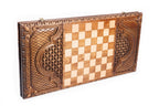 Pomegranate Grapes backgammon board in wood by Hrachya Ohanyan