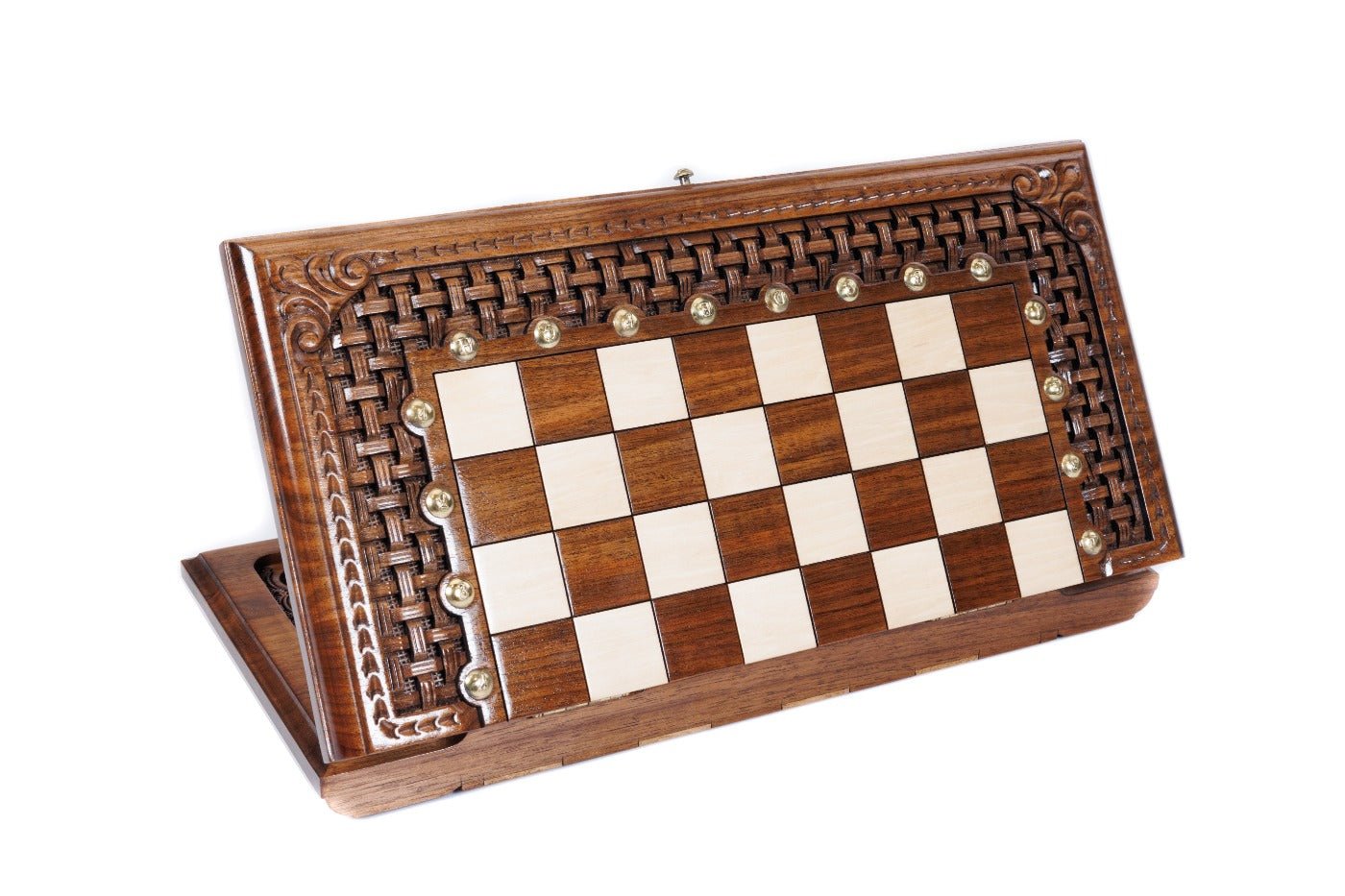 Wooden Carved Chess Board & Backgammon 40 cm | 15.7" - Unumperfectus