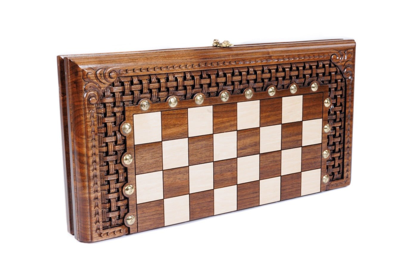 Wooden Carved Chess Board & Backgammon 40 cm | 15.7" - Unumperfectus