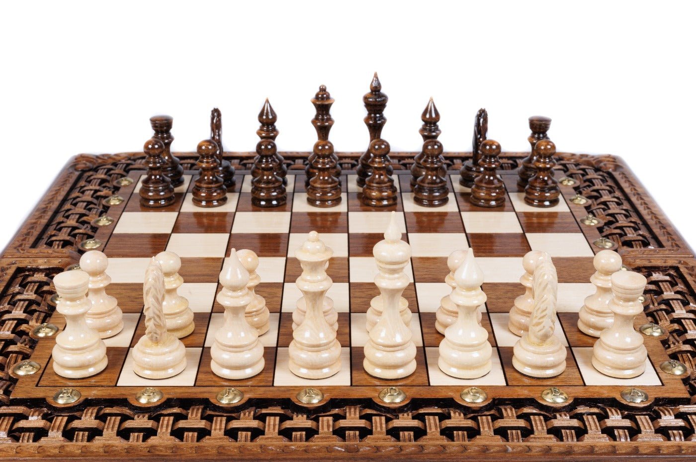 Wooden Carved Chess Board & Backgammon 40 cm | 15.7" - Unumperfectus