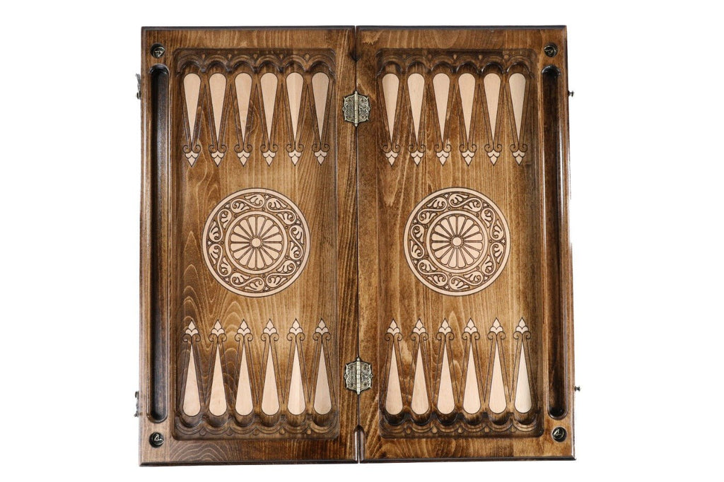 Armenian Wooden Chess Set & Backgammon Pomegranate & Grape Vine 60 cm | 23.6" - Unumperfectus