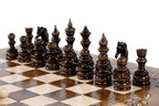 Armenian Pomegranate Grape Vine chess and backgammon set - side profile of the board