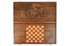 Deer backgammon board - side profile showing the craftsmanship