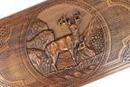 Luxury backgammon board with deer artistic wooden craftsmanship
