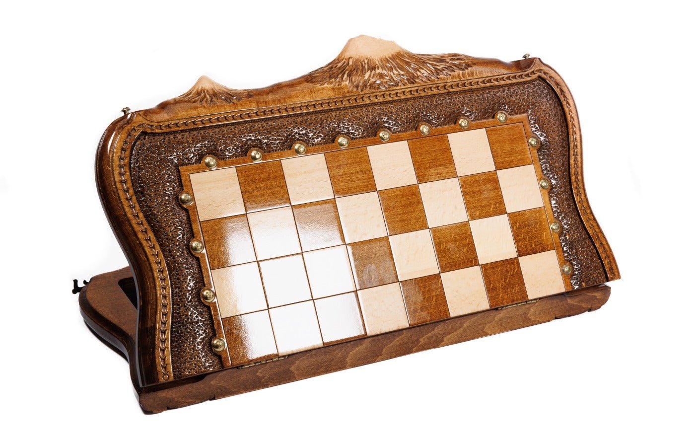Wooden Chess Set With Carvings 50 cm / 19.7" - Unumperfectus