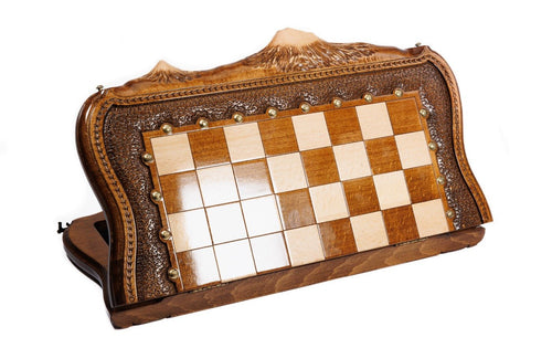 Carvings / chess set in wood by Hrachya Ohanyan