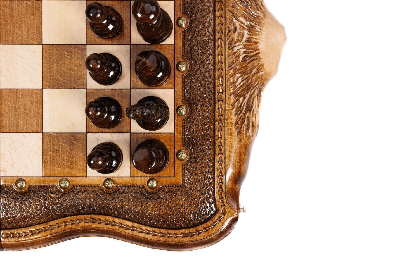 Wooden Chess Set With Carvings 50 cm / 19.7" - Unumperfectus