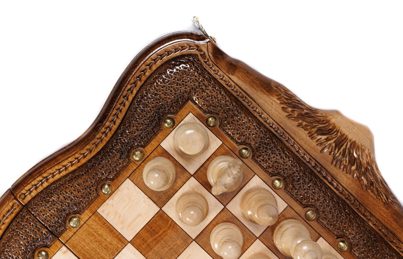 Wooden Chess Set With Carvings 50 cm / 19.7" - Unumperfectus