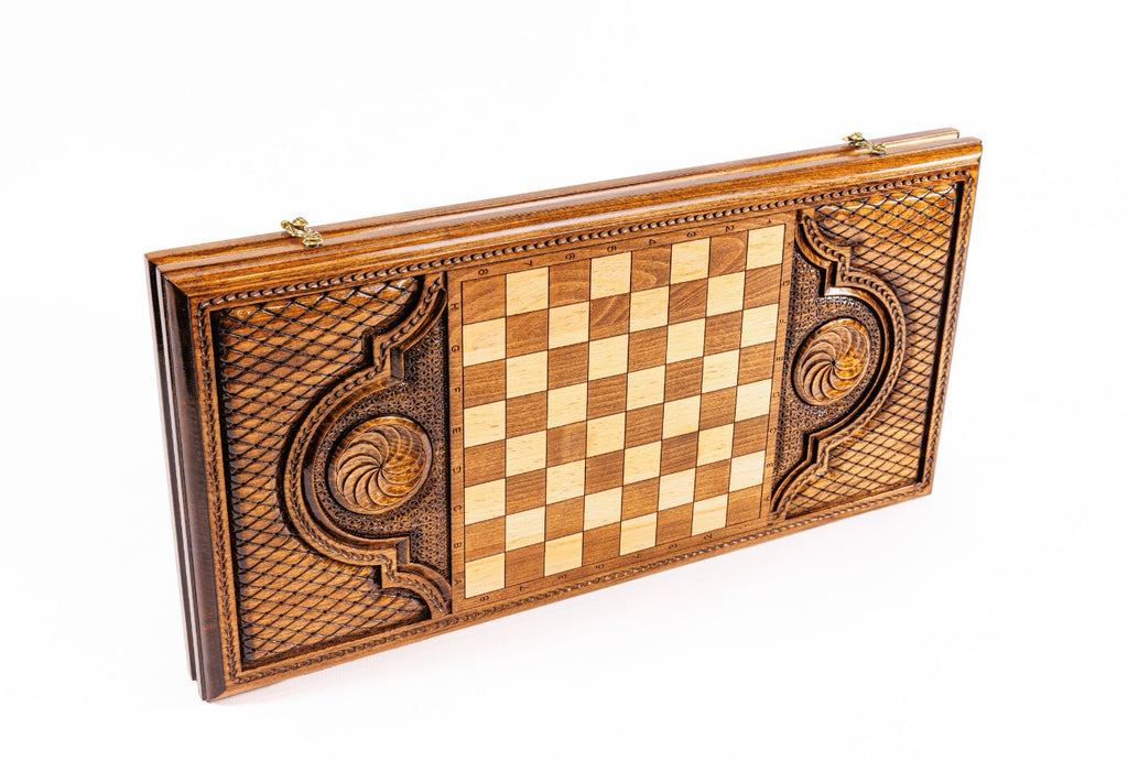 Pomegranate Blue Epoxy Backgammon Set - Unumperfectus