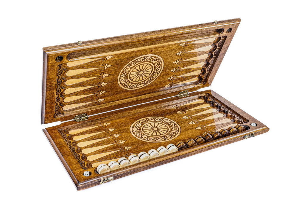 Pomegranate Blue Epoxy Backgammon Set - Unumperfectus
