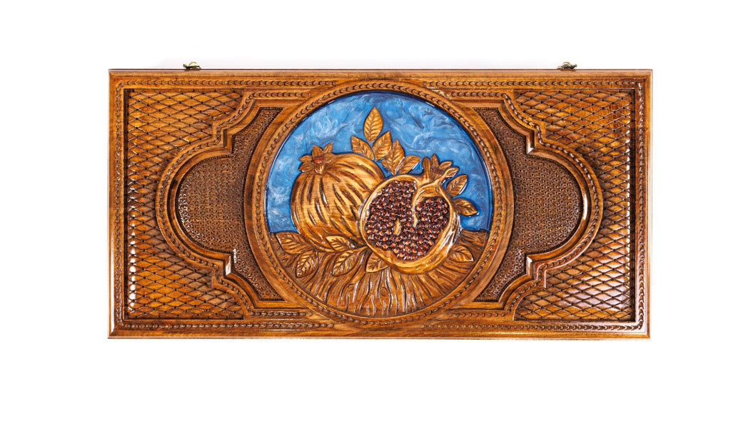 Pomegranate Blue Epoxy Backgammon Set - Unumperfectus