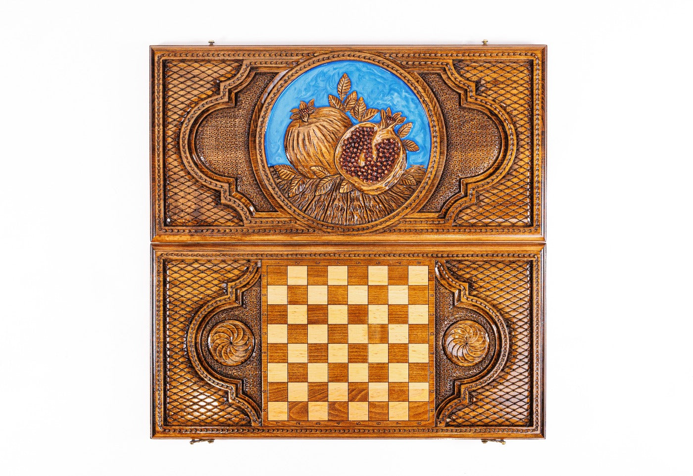 Pomegranate Blue Epoxy Backgammon Set - Unumperfectus