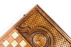 Pomegranate Blue Epoxy backgammon set - angled view