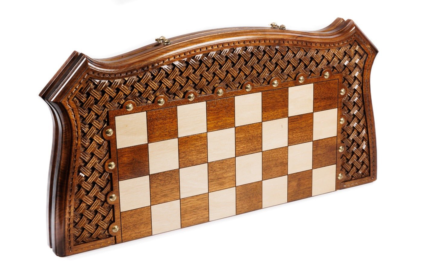 Ornamental Carved Wooden Chess Set & Backgammon 60 cm | 24.7" - Unumperfectus