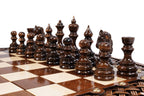 Ornamental Carved chess and backgammon set - side profile of the board