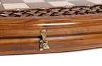 Ornamental Carved chess and backgammon set - carrying case included