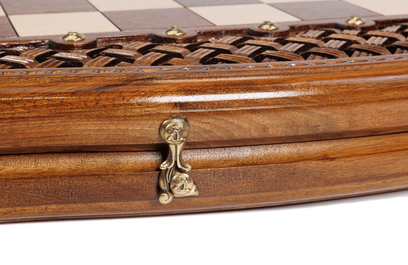 Ornamental Carved Wooden Chess Set & Backgammon 60 cm | 24.7" - Unumperfectus