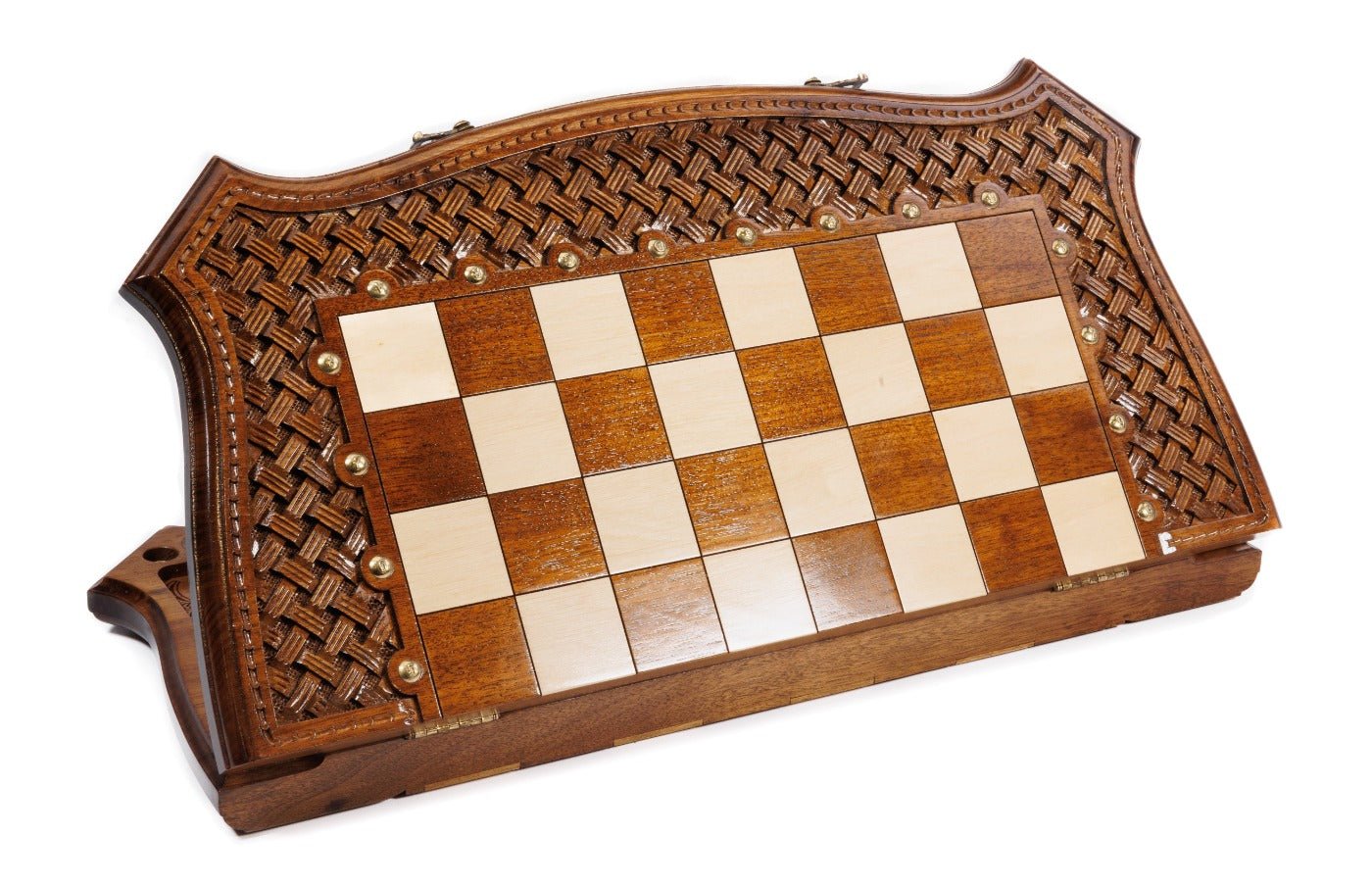 Ornamental Carved Wooden Chess Set & Backgammon 60 cm | 24.7" - Unumperfectus