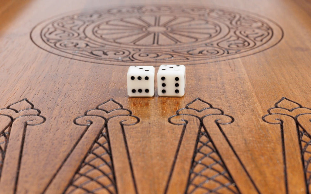 Ornamental Carved Wooden Chess Set & Backgammon 60 cm | 24.7" - Unumperfectus