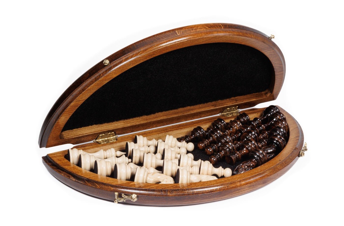 Premium artisan chess set modern circular wooden craftsmanship