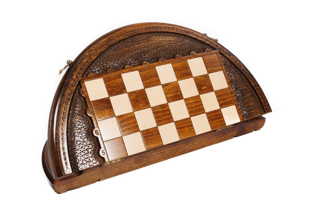 Wooden Carved Chess Set - Circular 40 cm | 15.6" - Unumperfectus