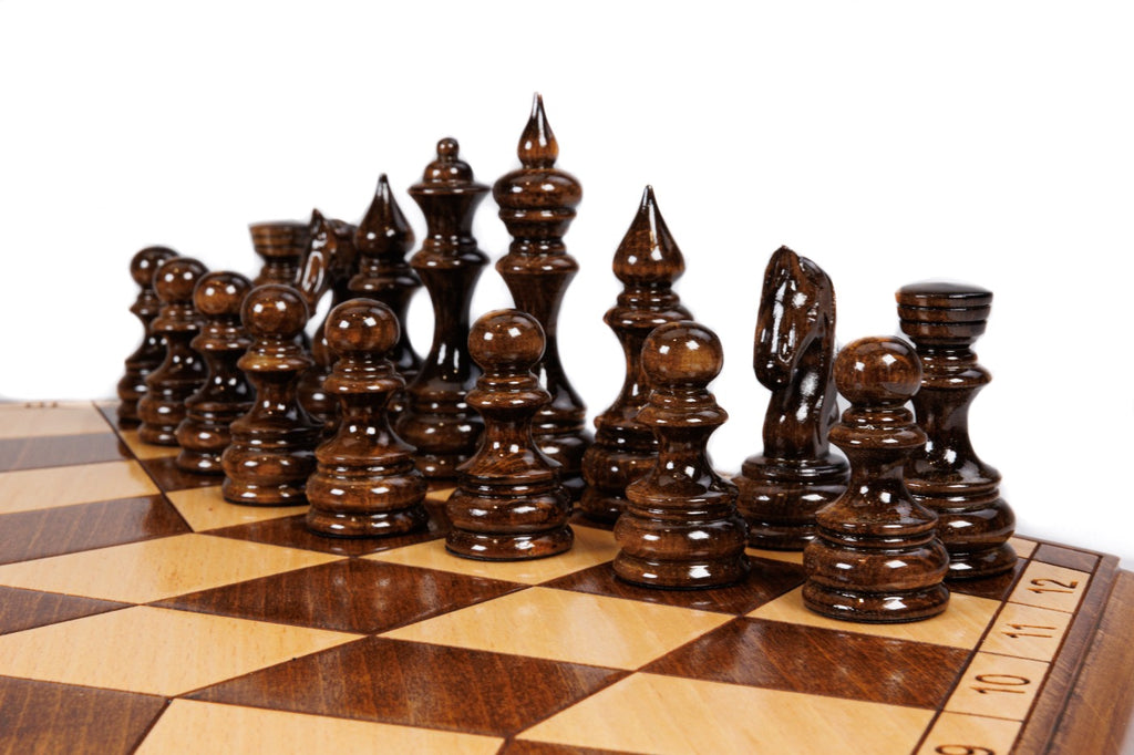 Three Player Chess Set – Carved Wooden Chess for Three Players - Unumperfectus