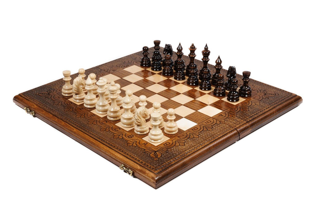 Luxury Armenian classic wooden chess set handcrafted design