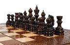 Carved Classic chess set - angled view showing the craftsmanship