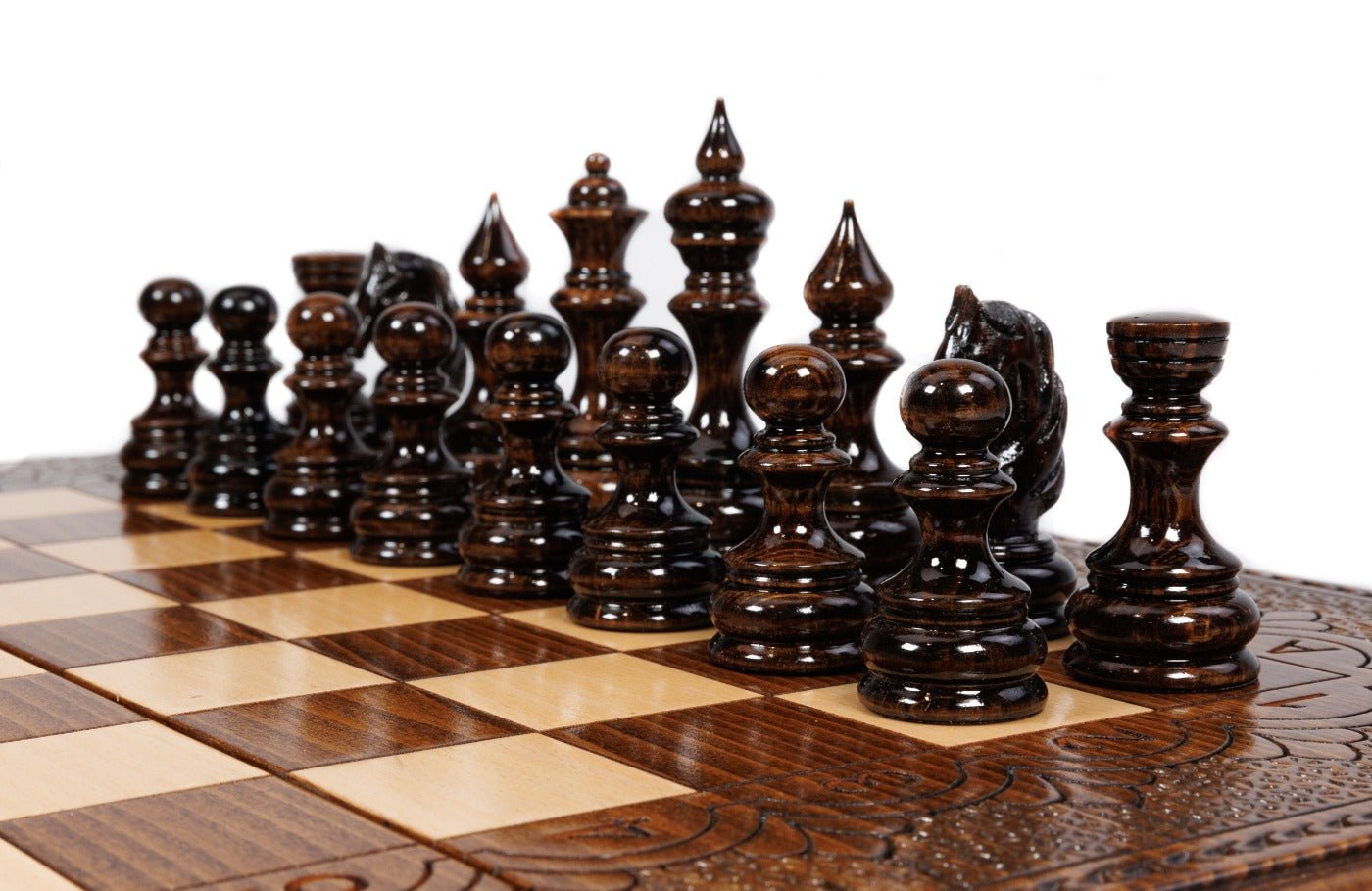 Wooden Carved Chess Set Classic 50 cm | 19.7" - Unumperfectus