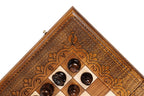 Carved Classic chess set - close-up of the playing squares